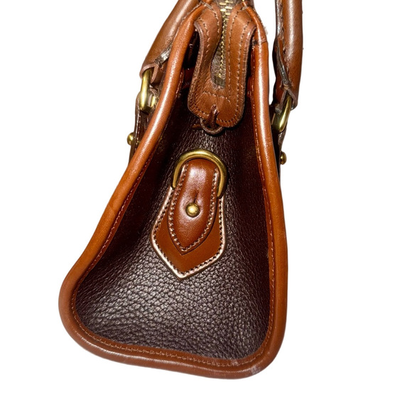 Dooney & Bourke AWL Leather Satchel Vintage Brown Black